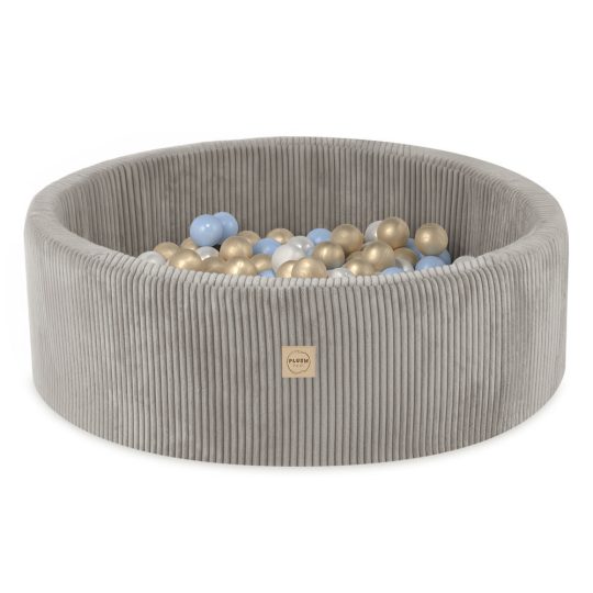 Plush Nest Bazen S Lopticama, Bež, Okrugli, Vrhunski Kord, 90x30, 200 Loptica: Biserna, Plava, Zlatna 1