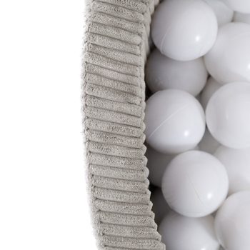 Plush Nest Bazen S Lopticama, Bež, Okrugli, Vrhunski Kord, 90x30, 200 Loptica: Biserna, Plava, Zlatna 8
