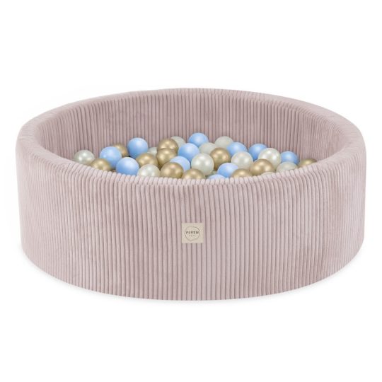Plush Nest Bazen S Lopticama, Svijetlo Ružičasta, Okrugla, Vrhunski Kord, 90x30, 200 Loptica: Biserna, Svijetloplava, Zlatna 1