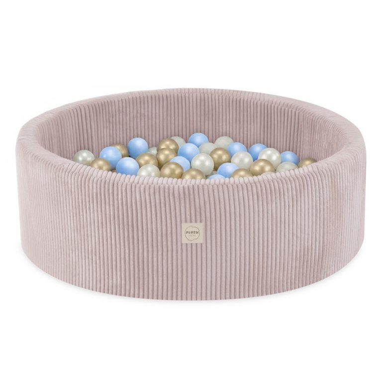 Plush Nest Bazen S Lopticama, Svijetlo Ružičasta, Okrugla, Vrhunski Kord, 90x30, 200 Loptica: Biserna, Svijetloplava, Zlatna 1