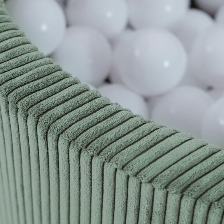 Plush Nest Bazen S Lopticama, Zeleni, Okrugli, Vrhunski Kord, 90x30, 200 Loptica: Biserna, Svijetloplava, Zlatna 9