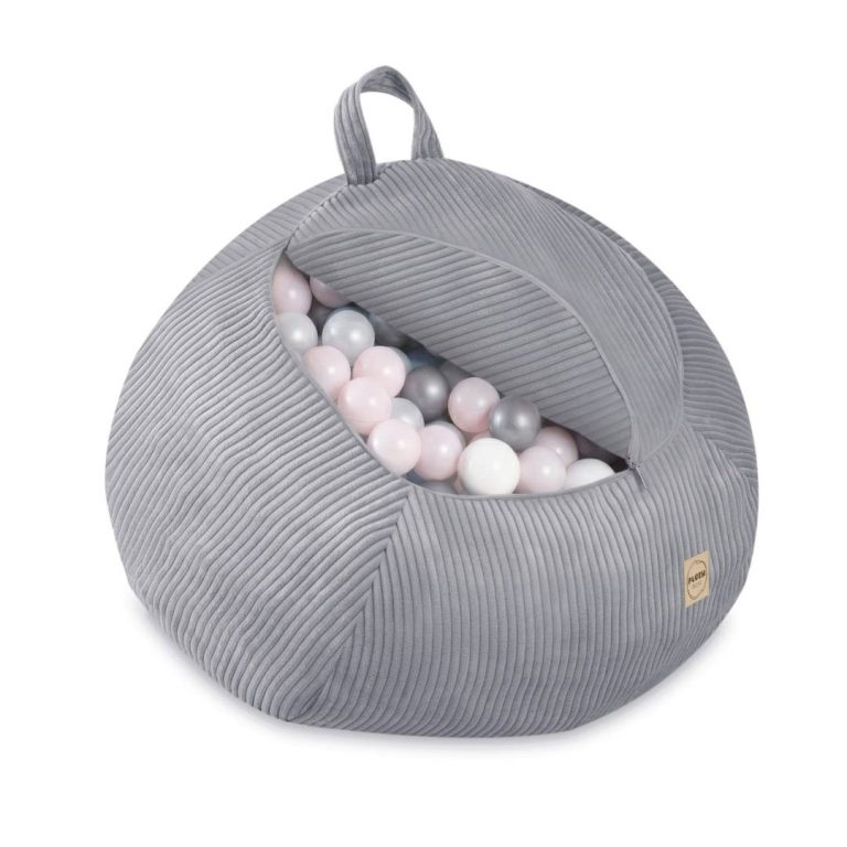 Plush Nest Igračka I Torba Za Navlaku Za Plišanu Igračku, Dječji Puf, Siva, Vrhunski Kord 6