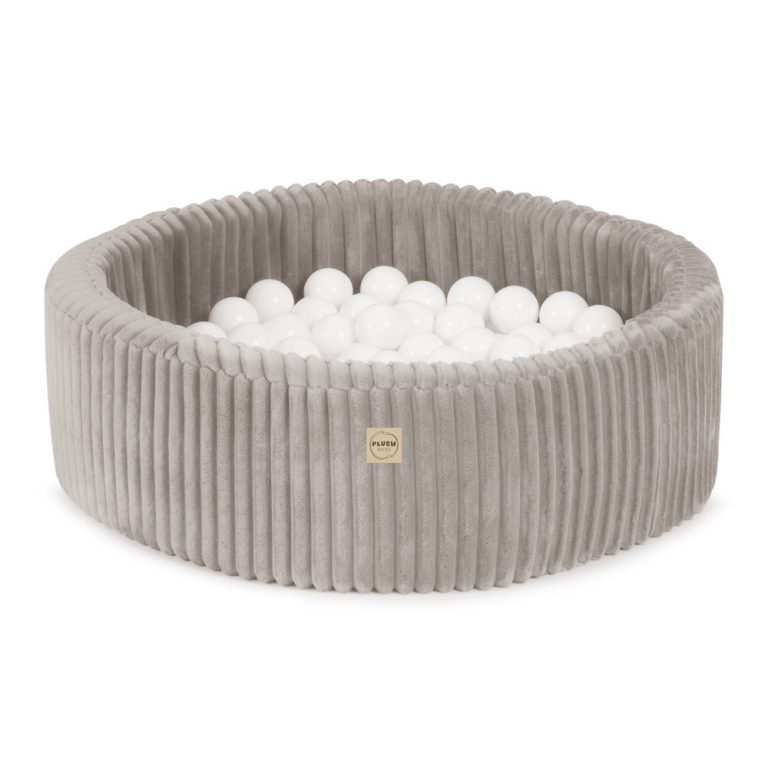 Plush Nest Suhi Bazen, Okrugli 90x30 Cm, Bež Pufnaste Lamele Za Djecu 4