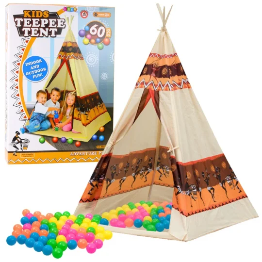 Podloga Za Indijski Tipi šator Za Djecu + 60 Lopti 155 Cm 1
