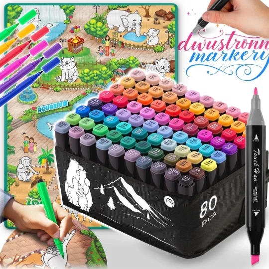 Podloga Za Slikanje 90 X 120 Cm + 80 Ricokids Alkoholnih Markera 1