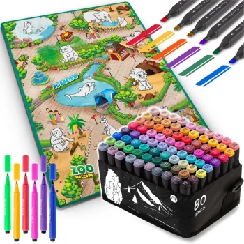 Podloga Za Slikanje 90 X 120 Cm + 80 Ricokids Alkoholnih Markera 5