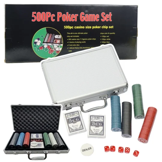 Poker Set, Aluminijska Kutija, 500 žetona 1
