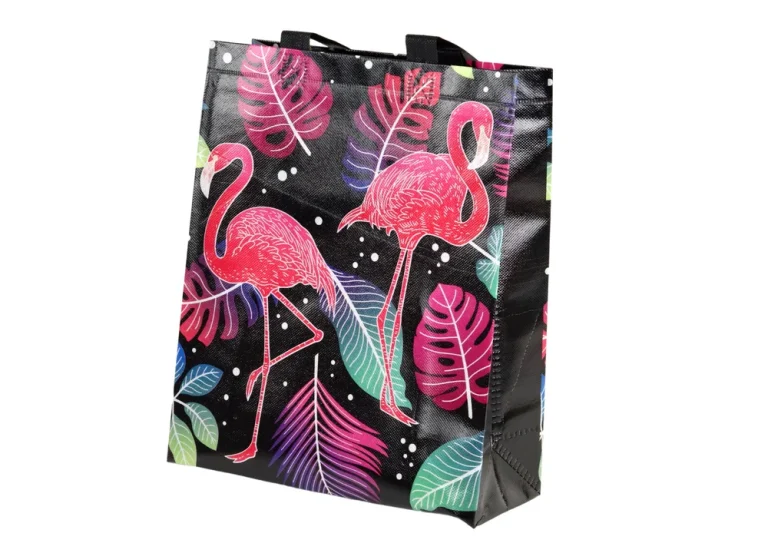 Poklon Vrećica Flamingosi Crna 30,5 × 24,5 × 10 Cm 1