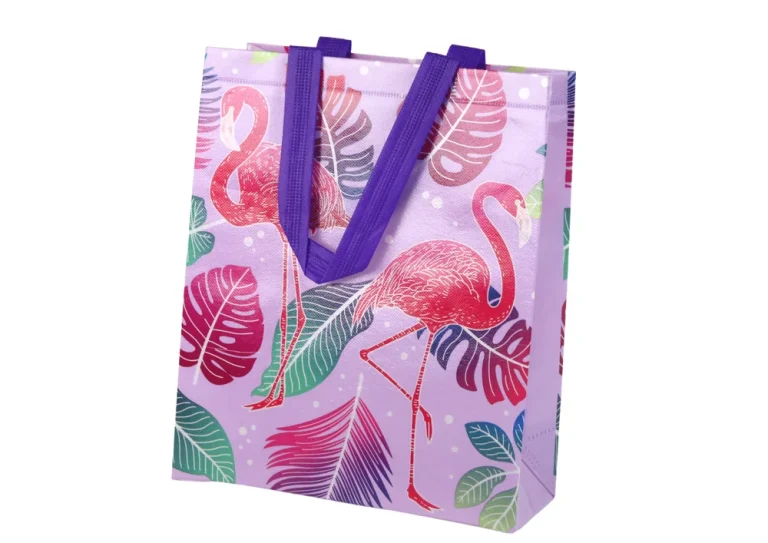Poklon Vrećica Flamingosi Ljubičasta 30,5 × 24,5 × 10 Cm 1