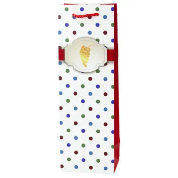 Poklon Vrećica U Obliku Vinske Boce S Točkicama 35 X 12 X 9 Cm 2