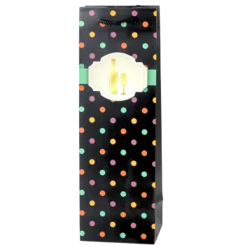 Poklon Vrećica U Obliku Vinske Boce S Točkicama 35 X 12 X 9 Cm 3