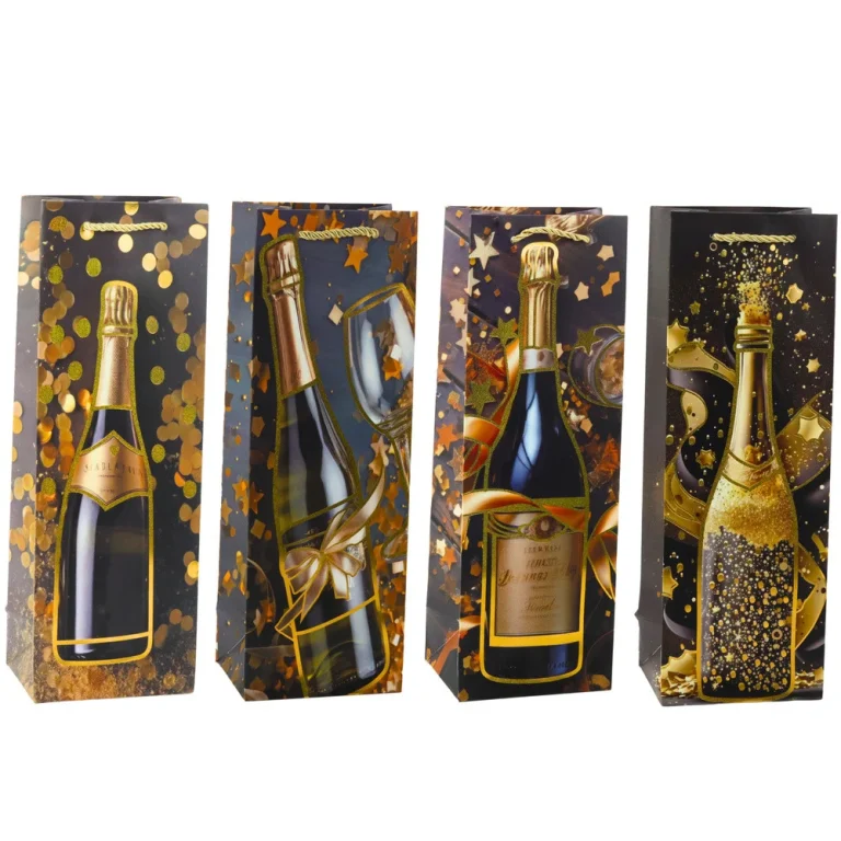 Poklon Vrećica Za Vino, Papirna Boca, šampanjac 35 X 12 X 9 Cm 1