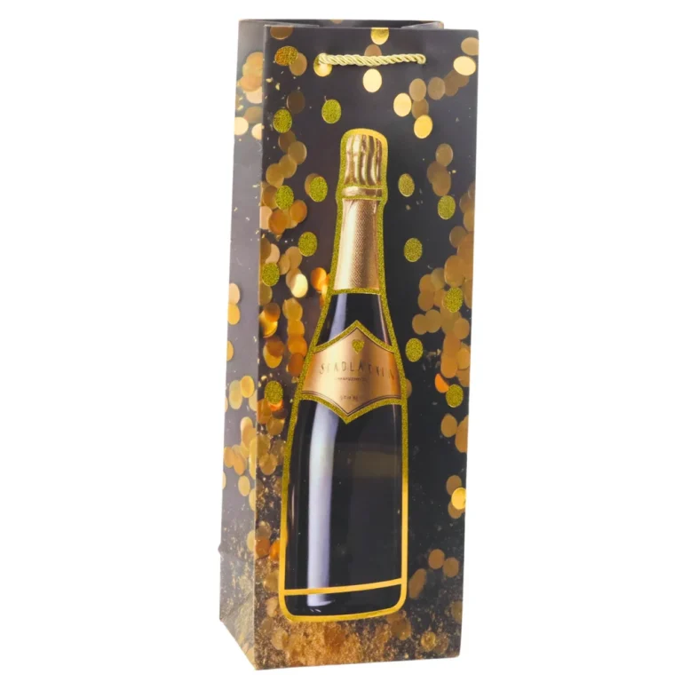 Poklon Vrećica Za Vino, Papirna Boca, šampanjac 35 X 12 X 9 Cm 2