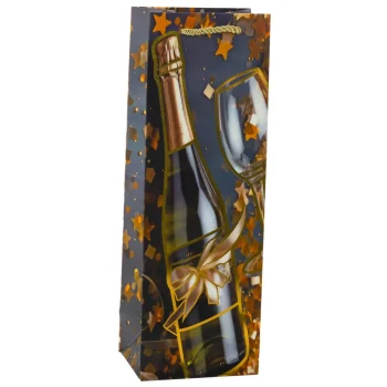 Poklon Vrećica Za Vino, Papirna Boca, šampanjac 35 X 12 X 9 Cm 3