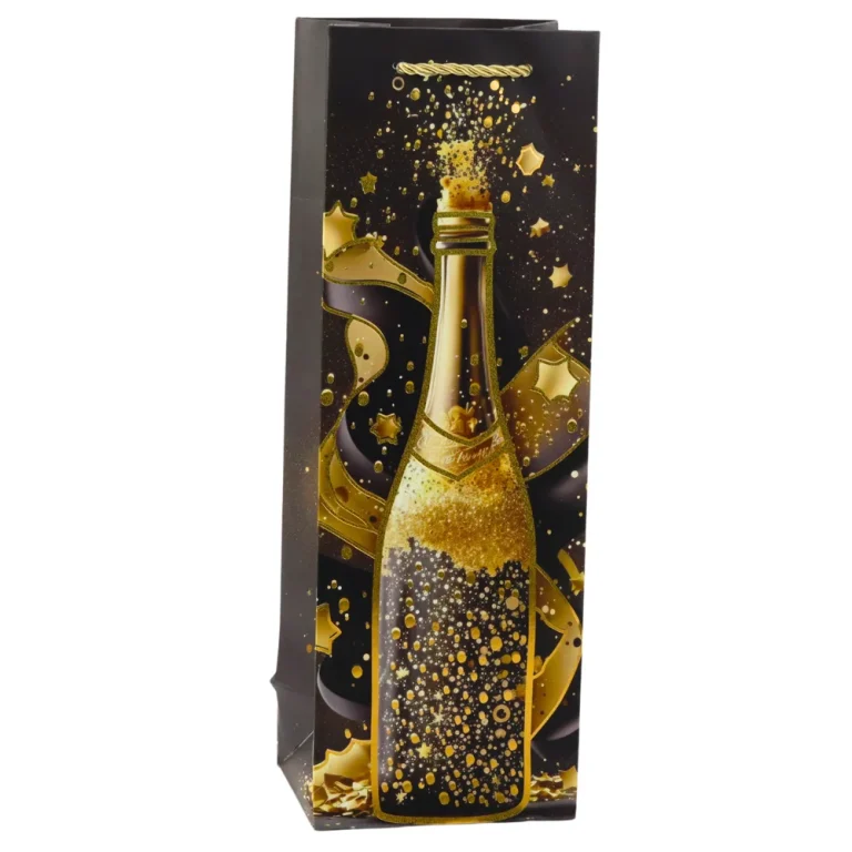 Poklon Vrećica Za Vino, Papirna Boca, šampanjac 35 X 12 X 9 Cm 5