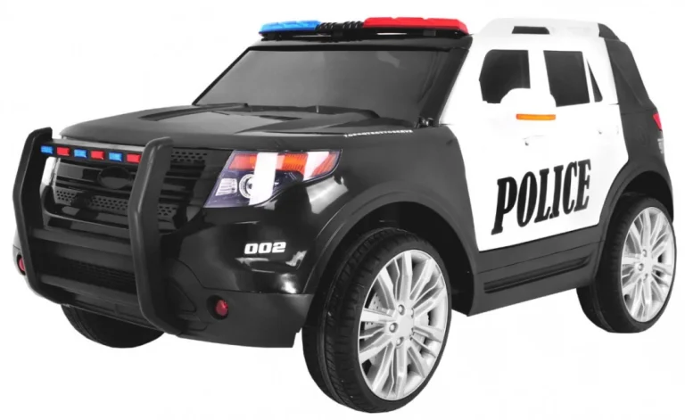 Policijski Suv Automobil Na Baterije Za Djecu + Sirene + Svjetla + Megafon + Daljinski, Crna 1