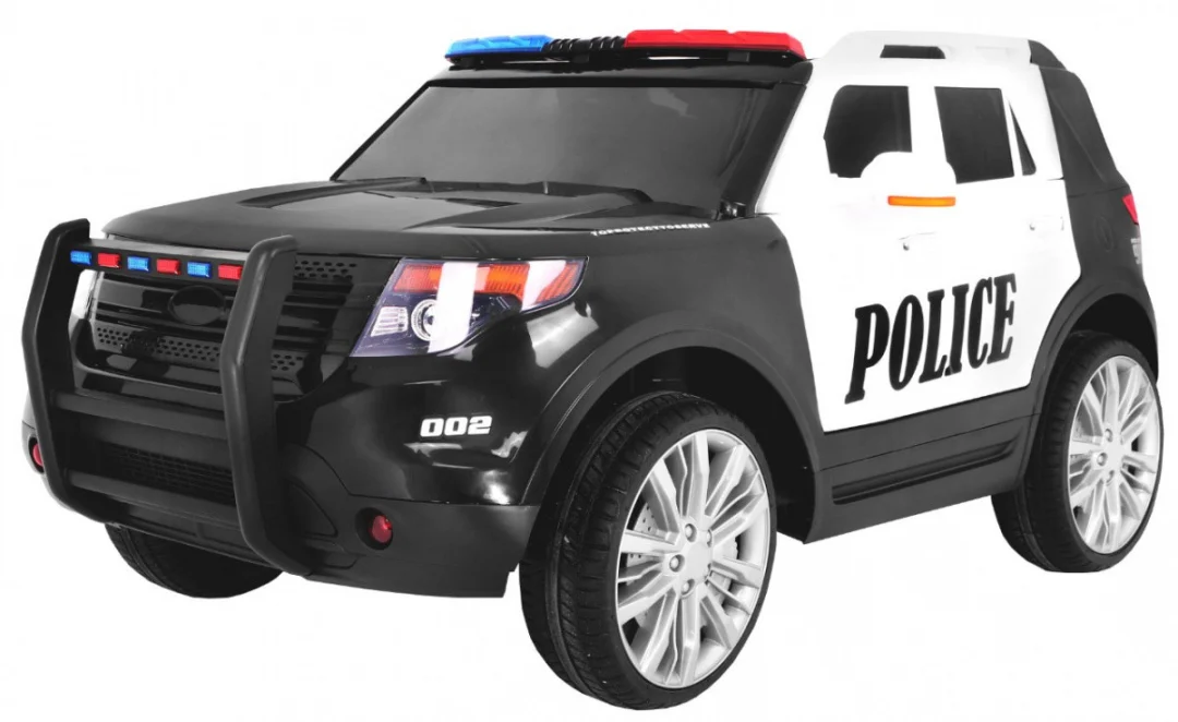 Policijski Suv Automobil Na Baterije Za Djecu + Sirene + Svjetla + Megafon + Daljinski, Crna 1