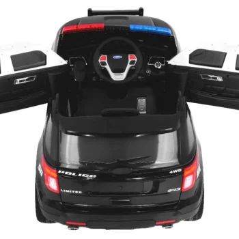 Policijski Suv Automobil Na Baterije Za Djecu + Sirene + Svjetla + Megafon + Daljinski, Crna 4