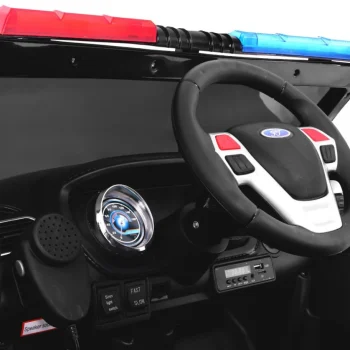 Policijski Suv Automobil Na Baterije Za Djecu + Sirene + Svjetla + Megafon + Daljinski, Crna 7