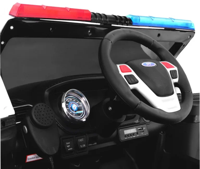 Policijski Suv Automobil Na Baterije Za Djecu + Sirene + Svjetla + Megafon + Daljinski, Crna 7