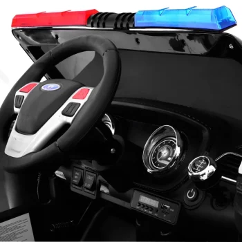 Policijski Suv Automobil Na Baterije Za Djecu + Sirene + Svjetla + Megafon + Daljinski, Crna 8