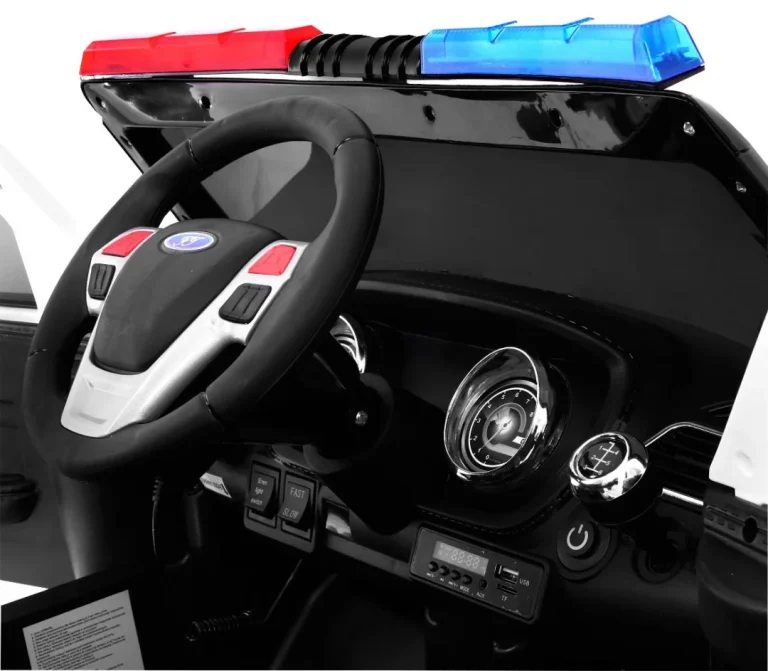 Policijski Suv Automobil Na Baterije Za Djecu + Sirene + Svjetla + Megafon + Daljinski, Crna 8