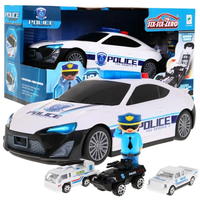 Policijski Automobil 2 U 1 Za Djecu 3+ Spremište I 3 Autića 1
