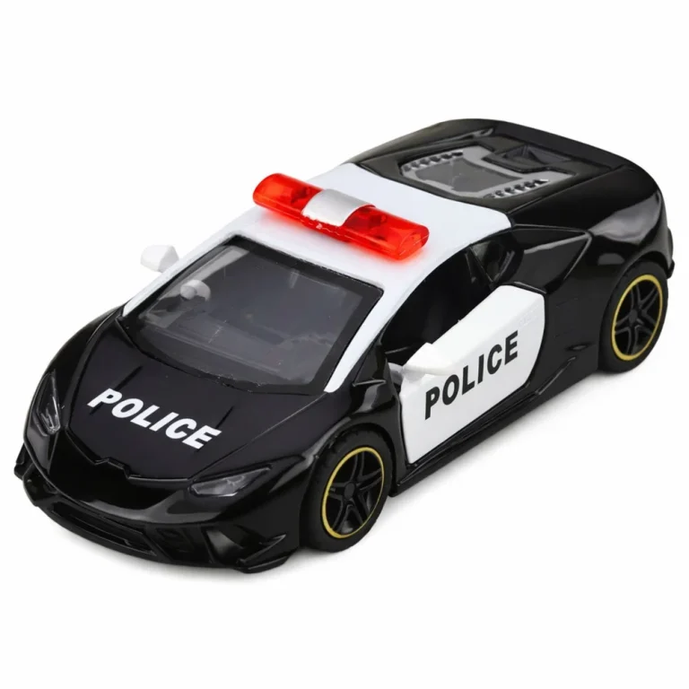 Policijski Automobil Sportski Automobil S Motoriziranim Metalnim Povlačenjem Crni 1:43 2