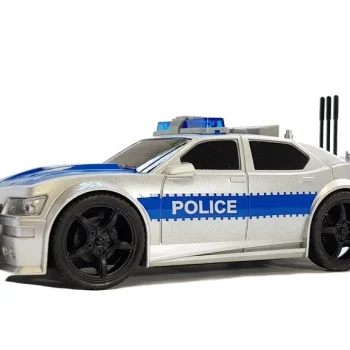 Policijski Automobil Na Baterije 1:20 Svjetla I Zvukovi Na Nanizanim Pločama, Srebrni 2