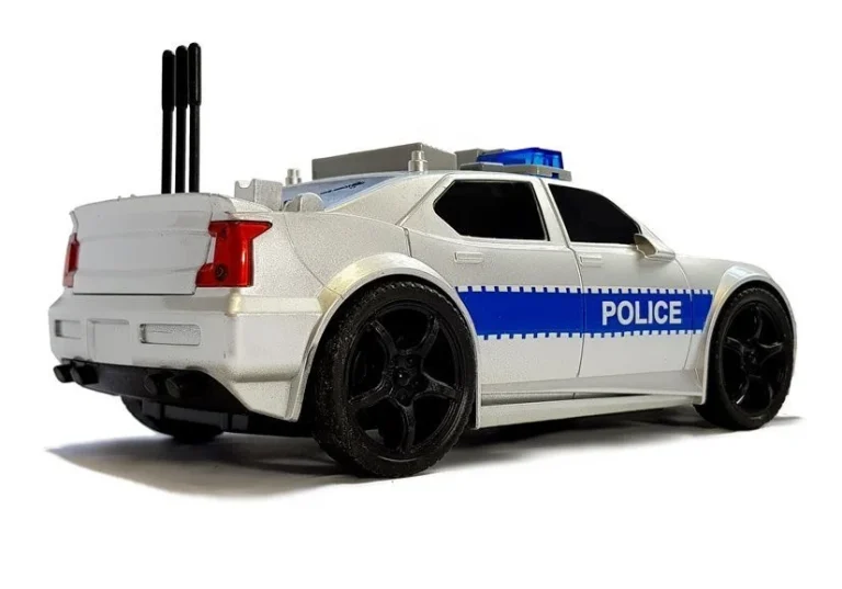 Policijski Automobil Na Baterije 1:20 Svjetla I Zvukovi Na Nanizanim Pločama, Srebrni 3