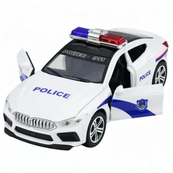 Policijski Automobil S Motoriziranim Vratima, Bijeli 4