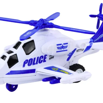 Policijski Helikopter Bijeli Ili Crni Pogon Trenja Svjetlo I Zvuk 2