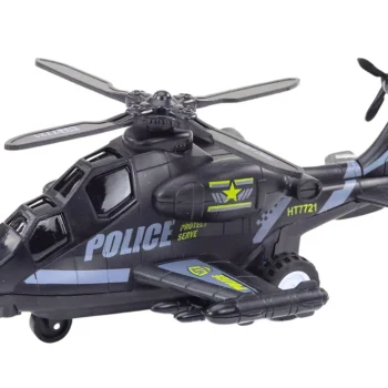 Policijski Helikopter Bijeli Ili Crni Pogon Trenja Svjetlo I Zvuk 3