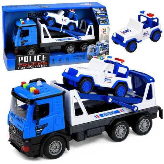 Policijski Kamion Za Vuču S Patrolnim Automobilom Plavi 1