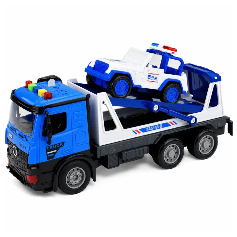 Policijski Kamion Za Vuču S Patrolnim Automobilom Plavi 2