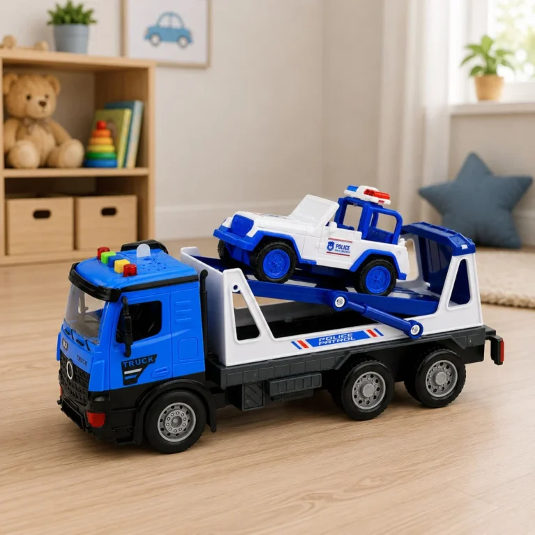 Policijski Kamion Za Vuču S Patrolnim Automobilom Plavi 3