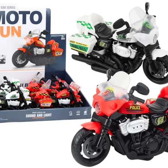 Policijski Motocikl 1:10 Svjetla Zvuci Bijelo Crveno 1