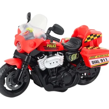 Policijski Motocikl 1:10 Svjetla Zvuci Bijelo Crveno 2