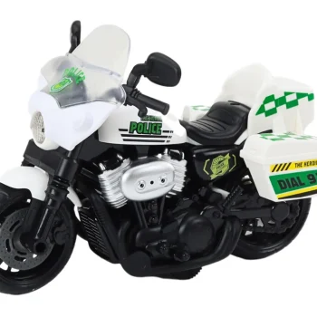 Policijski Motocikl 1:10 Svjetla Zvuci Bijelo Crveno 3