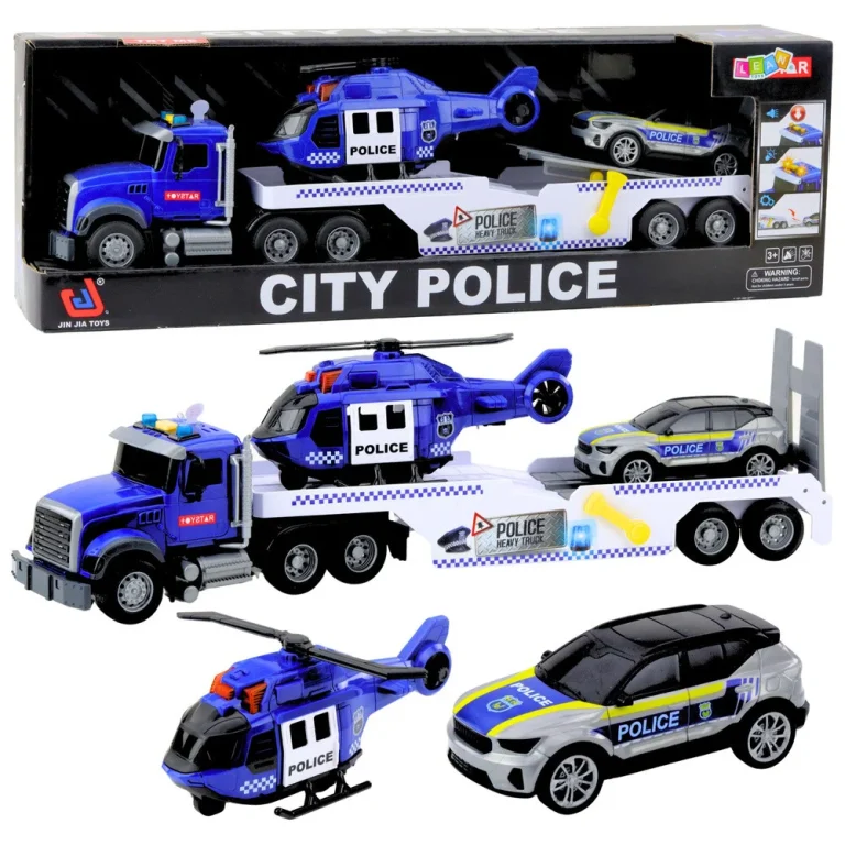 Policijski Set, Kamion S Helikopterom I Automobilom, Svjetla I Zvukovi 1