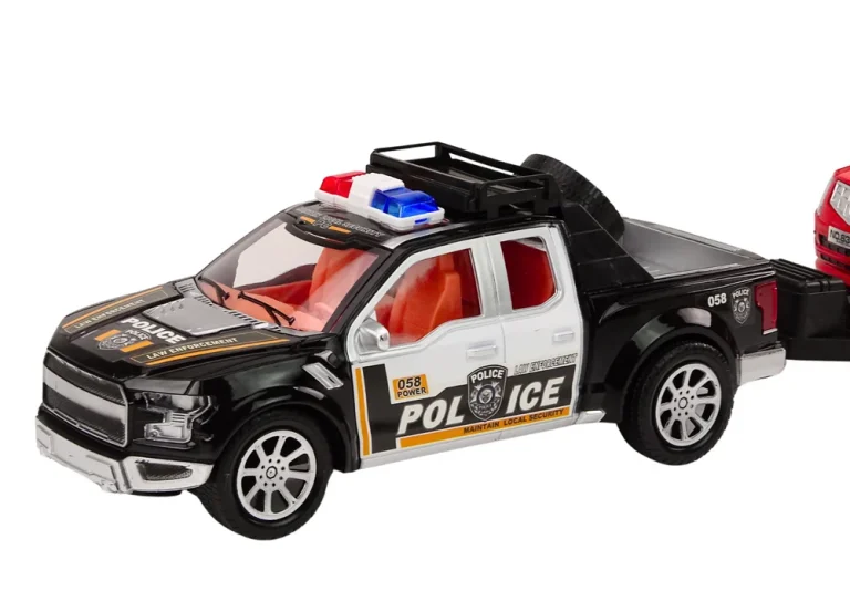 Policijski Set Kamionet, Terenski Auto I Vučna Prikolica, 60 × 12 × 11 Cm 3