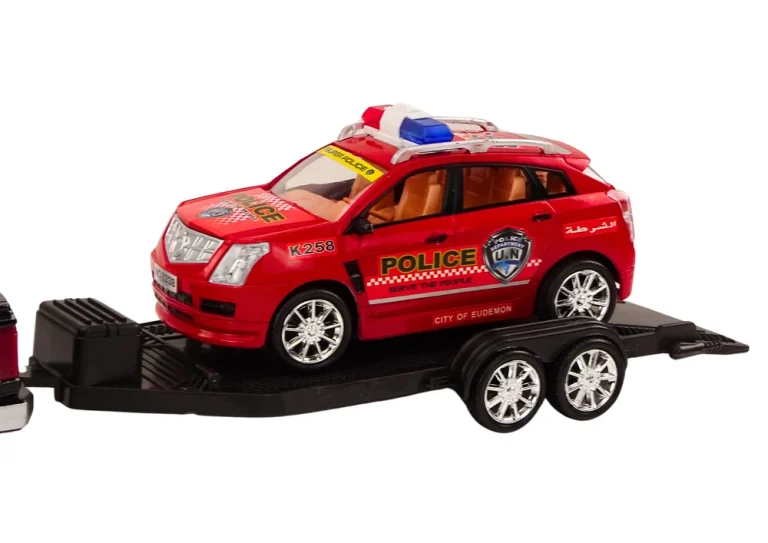 Policijski Set Kamionet, Terenski Auto I Vučna Prikolica, 60 × 12 × 11 Cm 4