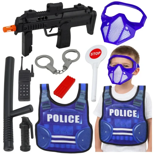 Policijski Set Prsluk, Maska Za Pušku, Pribor Za Voki Toki 1