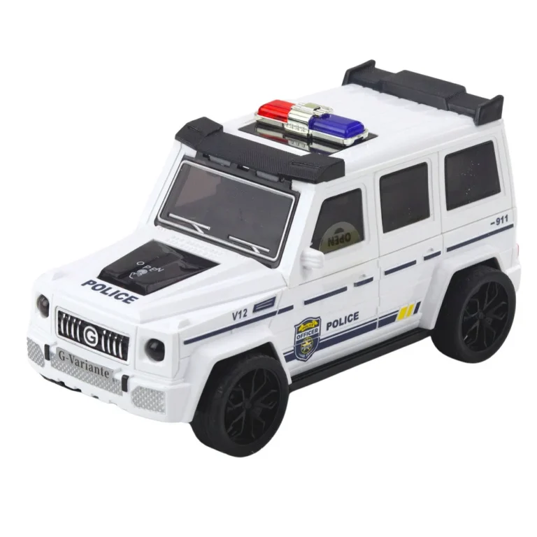 Policijski Terenski Automobil S Pogonom Na Trenje, Bijeli 2
