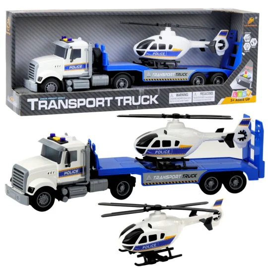 Policijski Transportni Kamion S Helikopterom, Svjetla I Zvukovi, 46 × 14 × 9 Cm 1