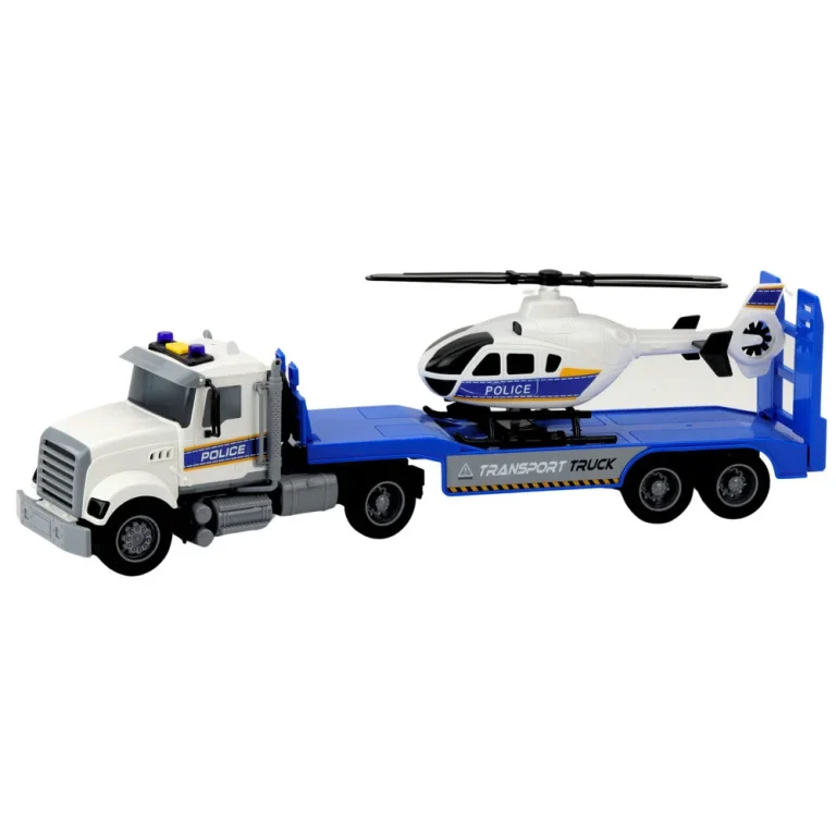 Policijski Transportni Kamion S Helikopterom, Svjetla I Zvukovi, 46 × 14 × 9 Cm 2