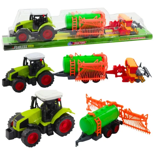 Poljoprivredni Set Traktor S Cisternom I Grabljama, 52 × 11 × 9 Cm 1