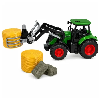Poljoprivredni Set Traktor S Hvataljkom Za Bale I Prikolica, 1:24 2