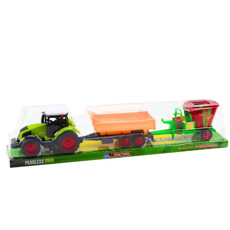 Poljoprivredni Set Traktor S Kiper Prikolicom I Vagonom Za Hranu, 53,5 × 11 × 9 Cm 6