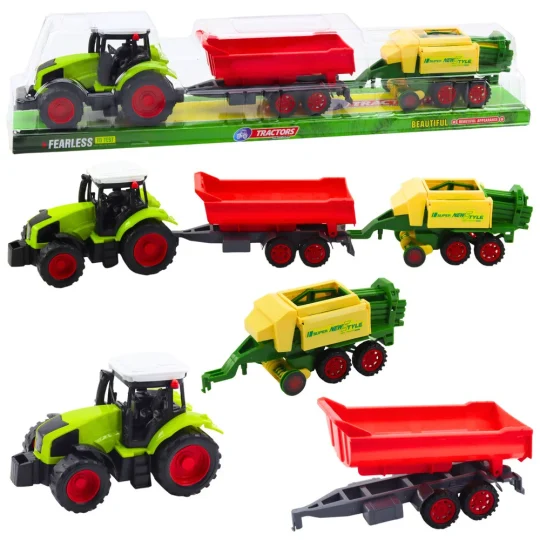 Poljoprivredni Set Traktor S Prikolicom I Strojem, 56 × 11 × 9 Cm 1